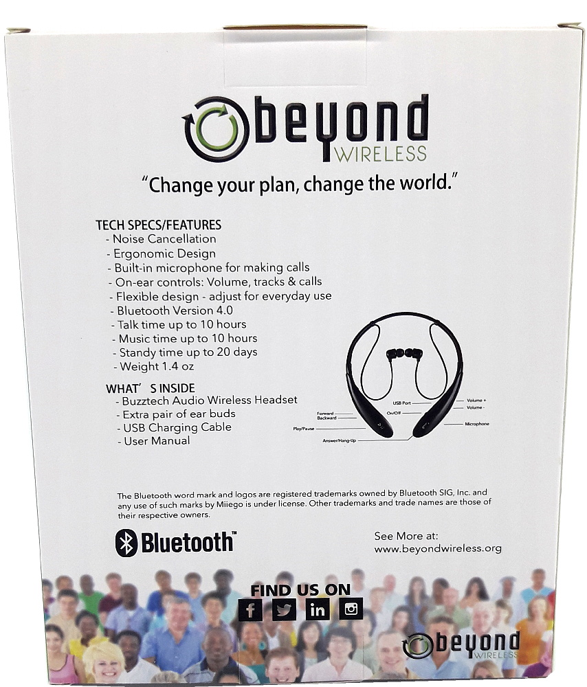 Beyond Wireless Wireless Headset - Pkg Bck
