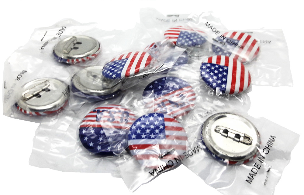 Patriotic American Flag Button - Smal Pack