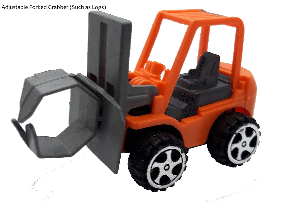 Hex-Grabber-With-Off-Set-Fork - Mini Construction Truck Toy, Orange/Gray. (New) - Image 4