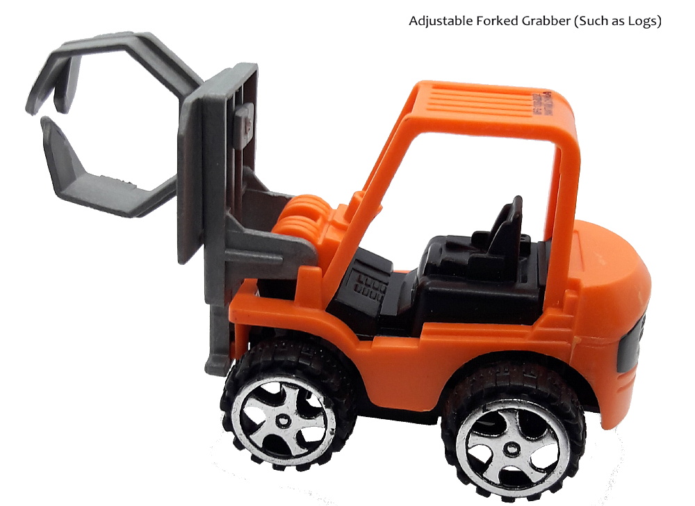 Hex-Grabber-With-Off-Set-Fork - Mini Construction Truck Toy, Orange/Gray. (New) - Image 3