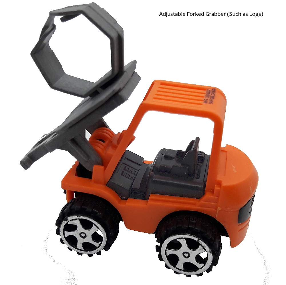 Hex-Grabber-With-Off-Set-Fork - Mini Construction Truck Toy, Orange/Gray. (New) - Image 2