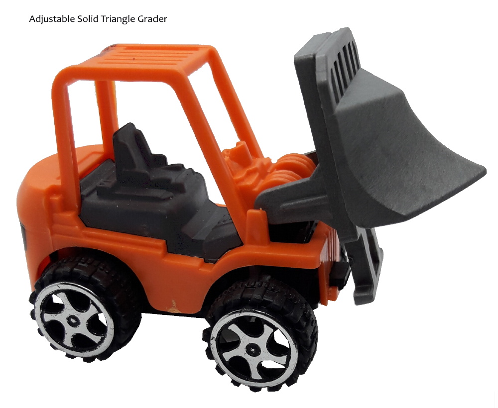Solid-Triangle-Grader - Mini Construction Truck Toy, Orange/Gray. (New) - Image 4