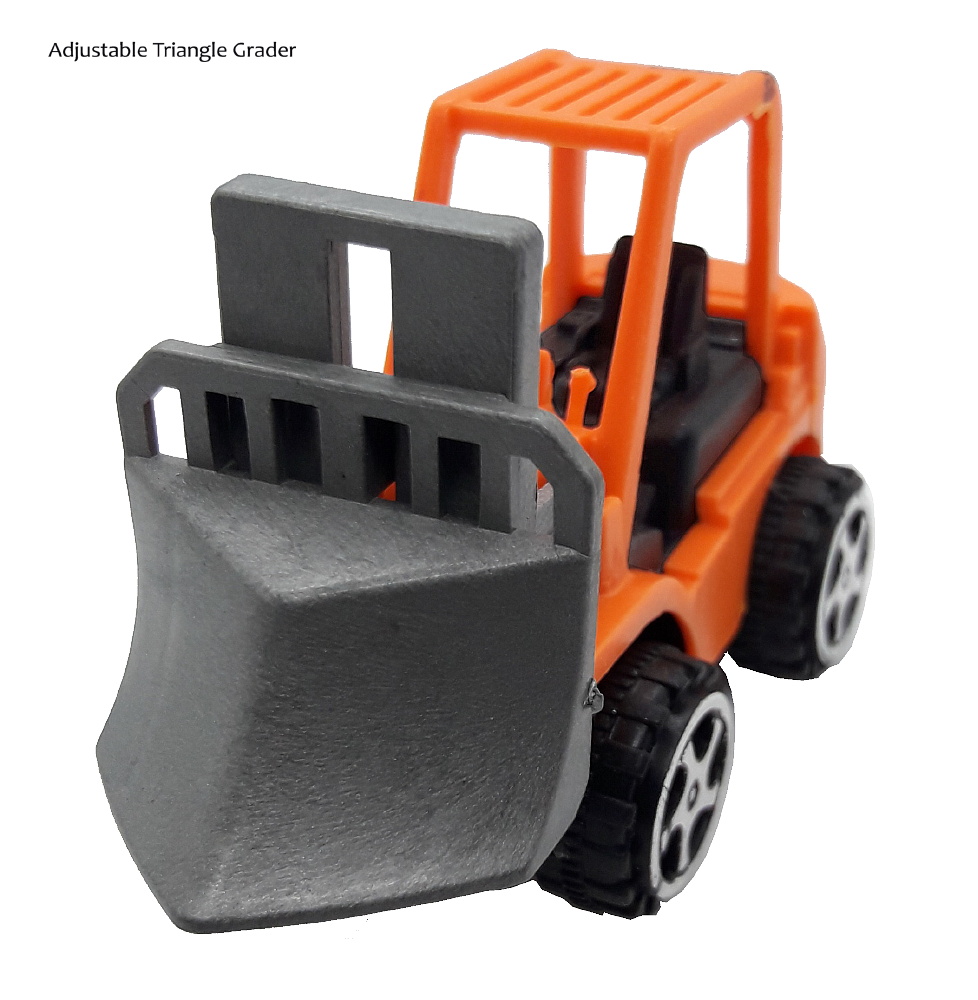 Solid-Triangle-Grader - Mini Construction Truck Toy, Orange/Gray. (New) - Image 3