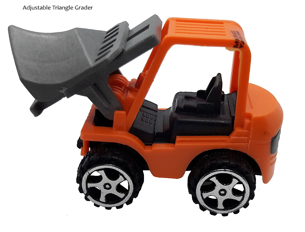 Solid-Triangle-Grader - Mini Construction Truck Toy, Orange/Gray. (New) - Image 2