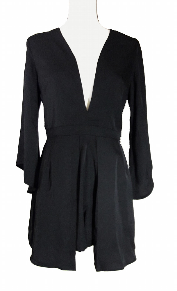Top Chic Women Romper Dress with 3/4 Sleeves. Black, (New) - Image 4